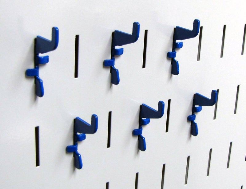 Wall Control Standard Slotted Hook Pack - Slotted Metal Pegboard Hooks Pegboard and Slotted Tool Board - Blue - Image 1